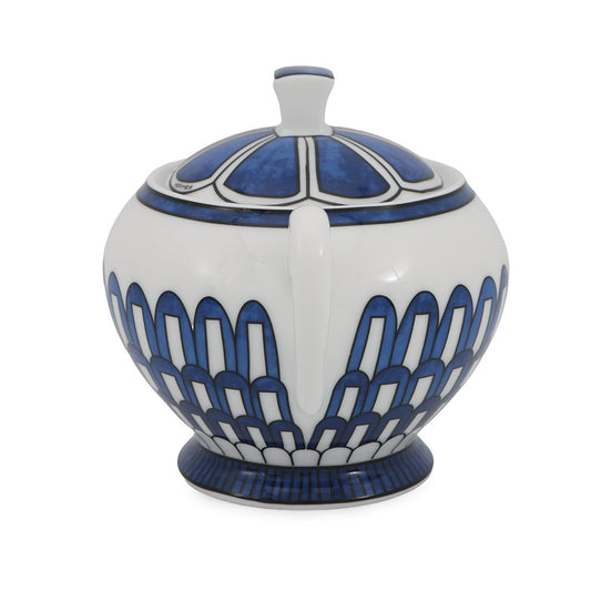 HERMES Sugar pot White/Blue Porcelain