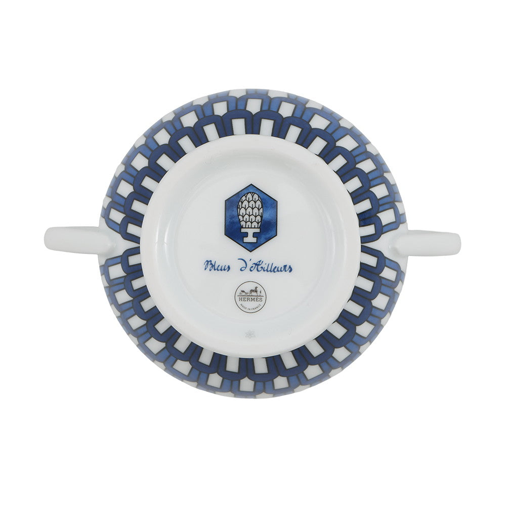 HERMES Sugar pot White/Blue Porcelain