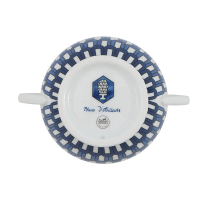 HERMES Sugar pot White/Blue Porcelain
