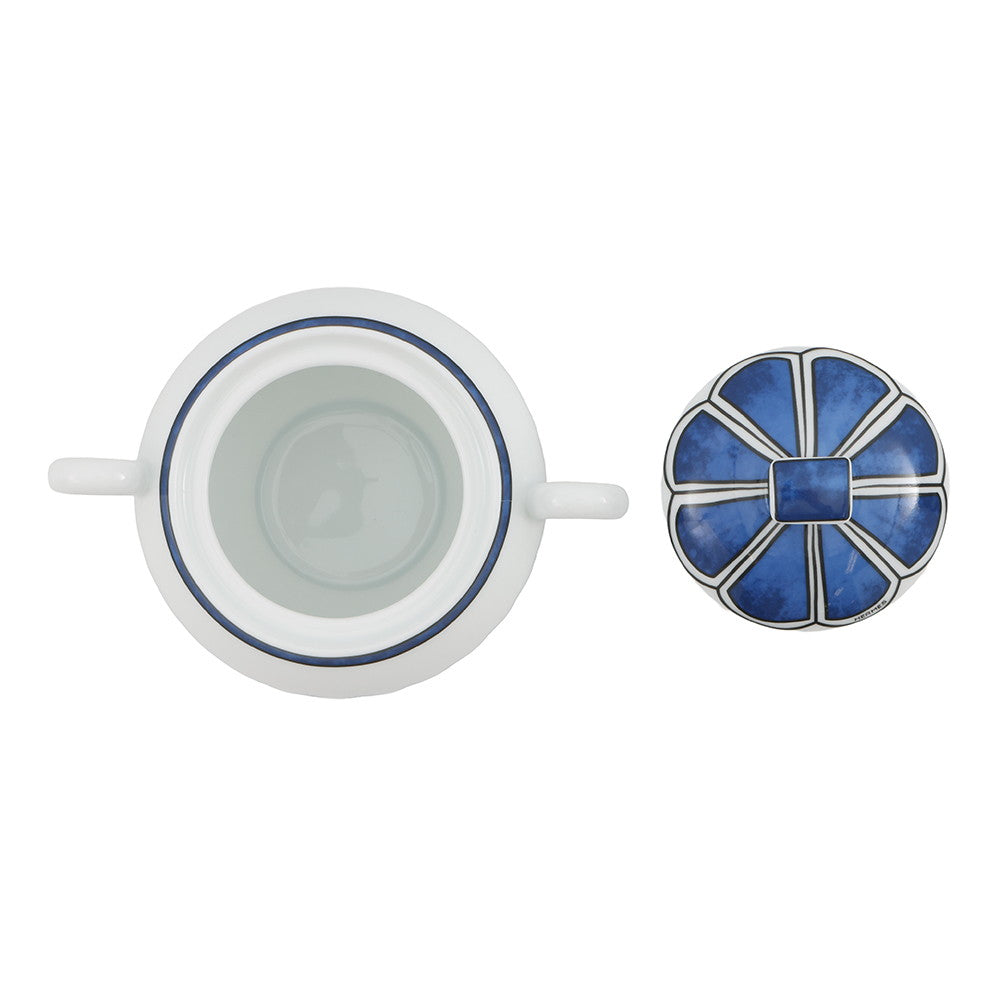 HERMES Sugar pot White/Blue Porcelain
