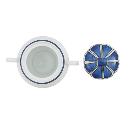 HERMES Sugar pot White/Blue Porcelain