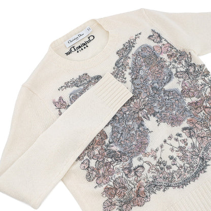 Dior Butterfly Around The World Knit Size 34 Ivory/Multicolor414S57AM078 Cashmere100%