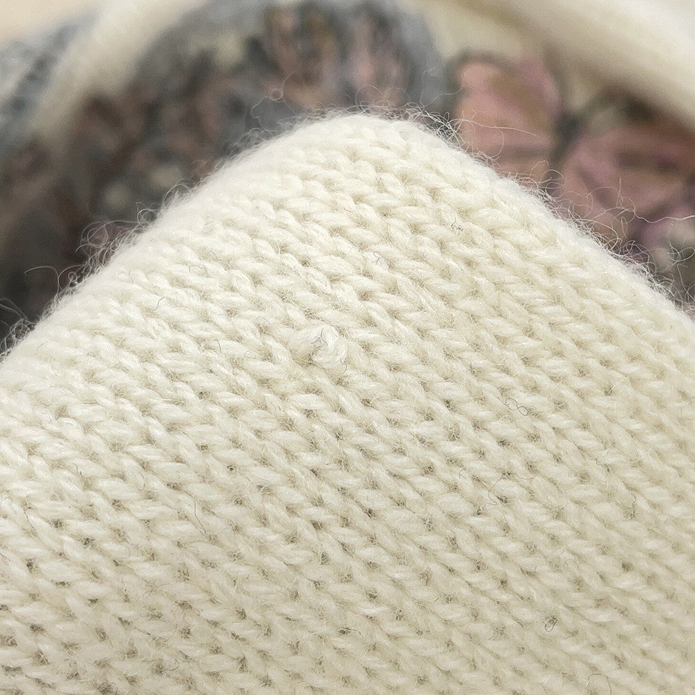 Dior Butterfly Around The World Knit Size 34 Ivory/Multicolor414S57AM078 Cashmere100%