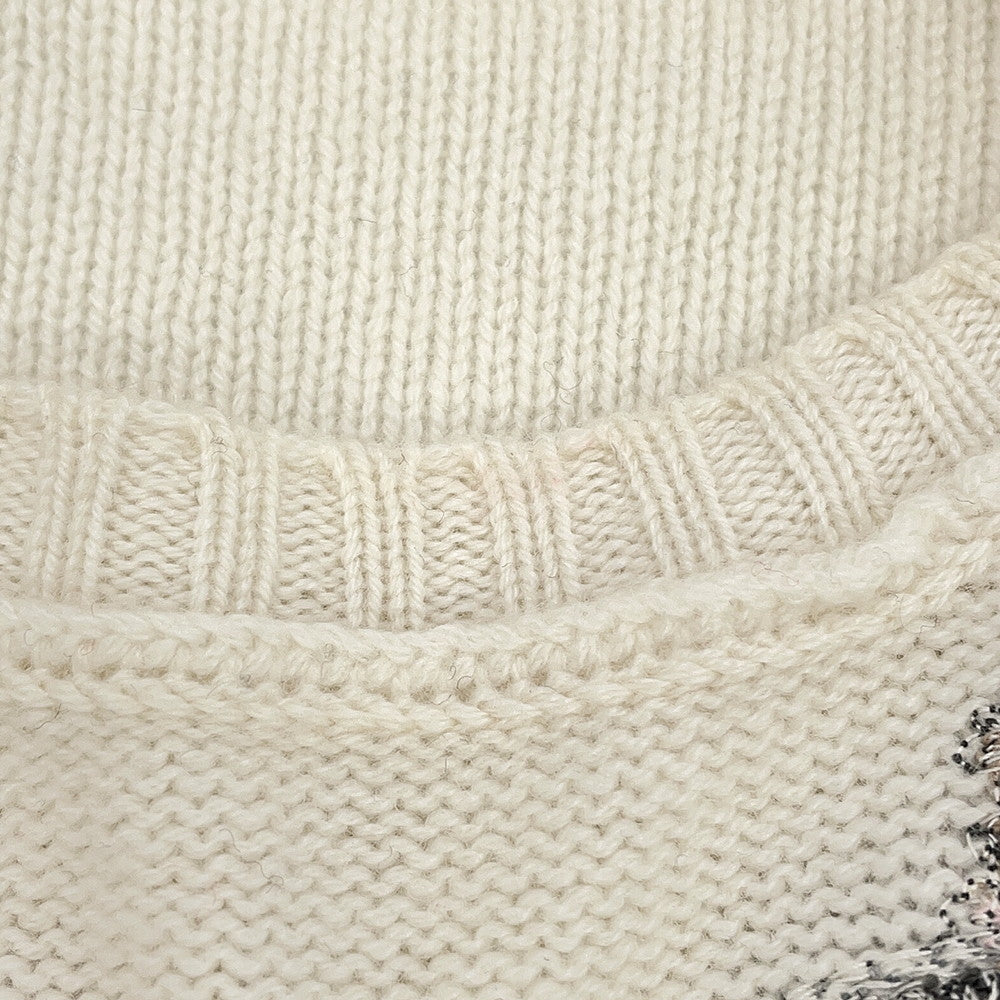 Dior Butterfly Around The World Knit Size 34 Ivory/Multicolor414S57AM078 Cashmere100%