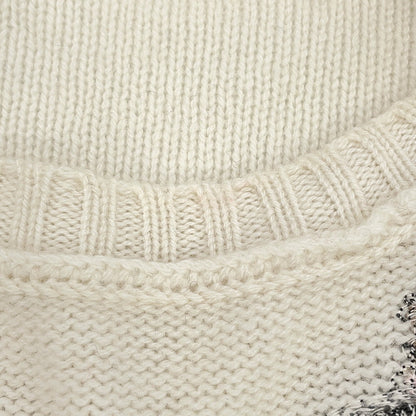 Dior Butterfly Around The World Knit Size 34 Ivory/Multicolor414S57AM078 Cashmere100%