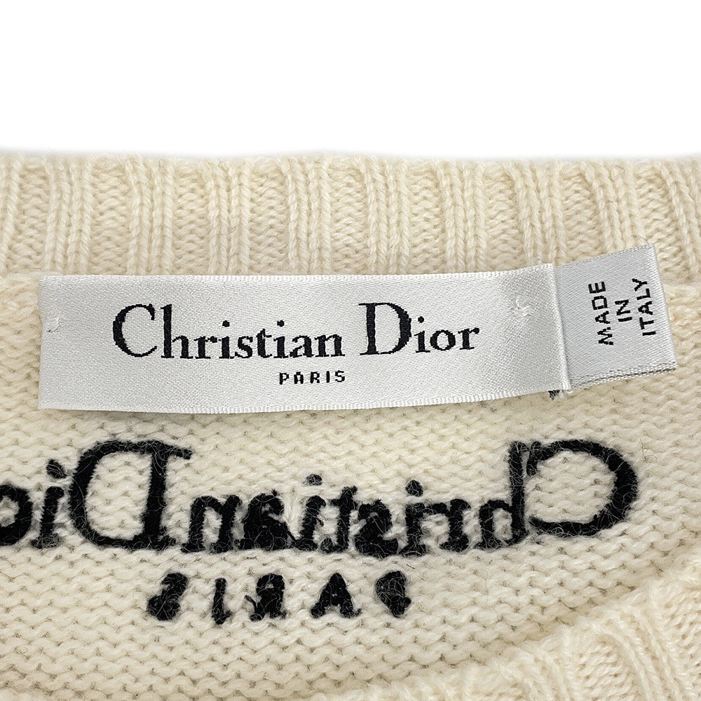 Dior Butterfly Around The World Knit Size 34 Ivory/Multicolor414S57AM078 Cashmere100%