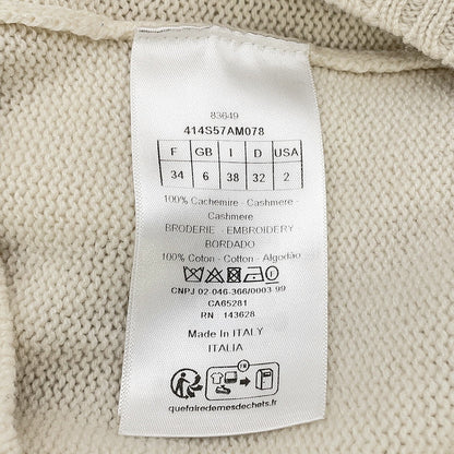 Dior Butterfly Around The World Knit Size 34 Ivory/Multicolor414S57AM078 Cashmere100%