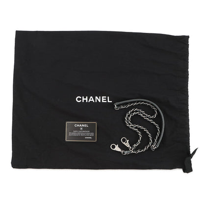 CHANEL Coco Handle Chevron MetalicGrayA92991 Caviar Leather