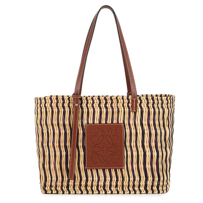 LOEWE square basket bag Natural/BrownA223099X01 Raffia Leather