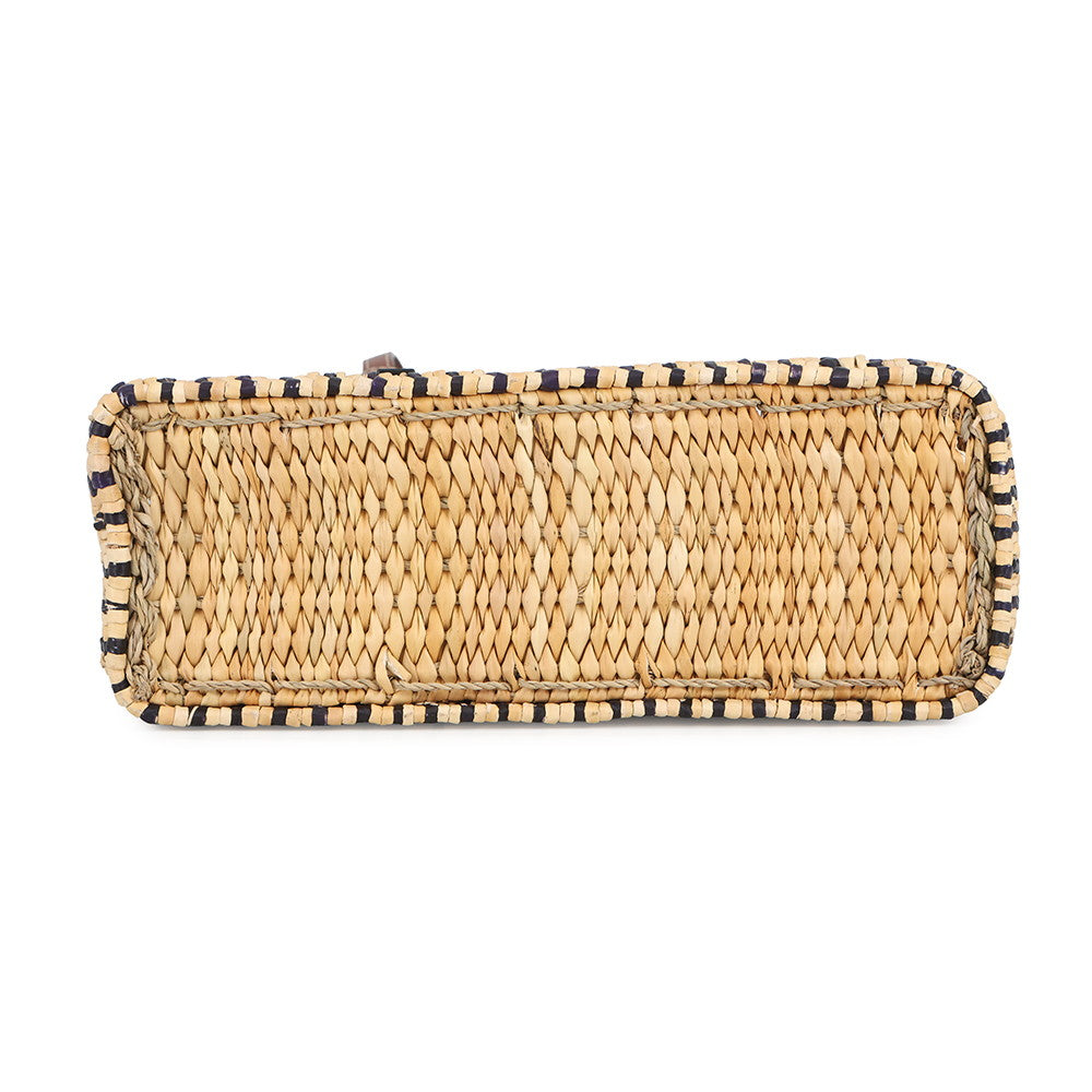 LOEWE square basket bag Natural/BrownA223099X01 Raffia Leather