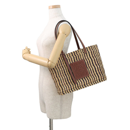 LOEWE square basket bag Natural/BrownA223099X01 Raffia Leather