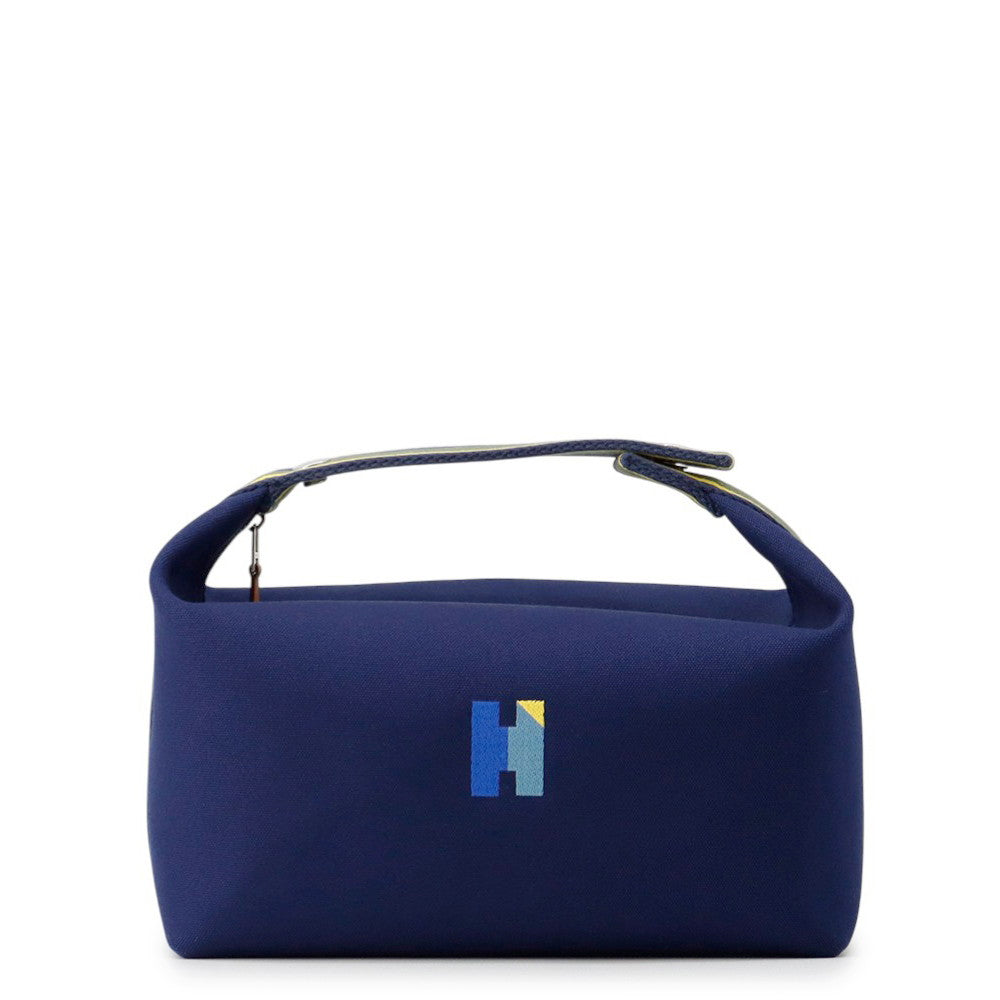 HERMES Brid a Black Marine Canvas Size GM