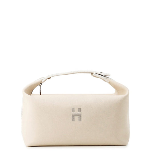 HERMES Brid a Black Beige Canvas Size GM