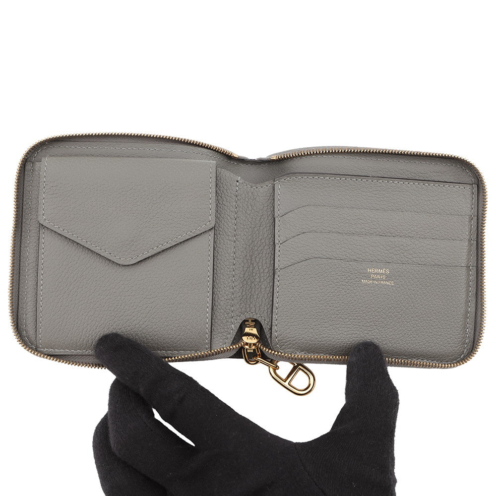 HERMES Zip Ango 2 Chaine d'Ancre Gris Meyer Evercolor