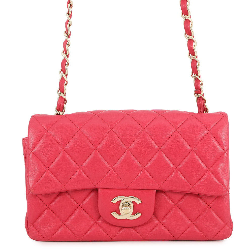CHANEL Mini Matelasse ChainShoulder Bag PinkA69900 Lambskin Size 20