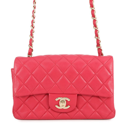 CHANEL Mini Matelasse ChainShoulder Bag PinkA69900 Lambskin Size 20