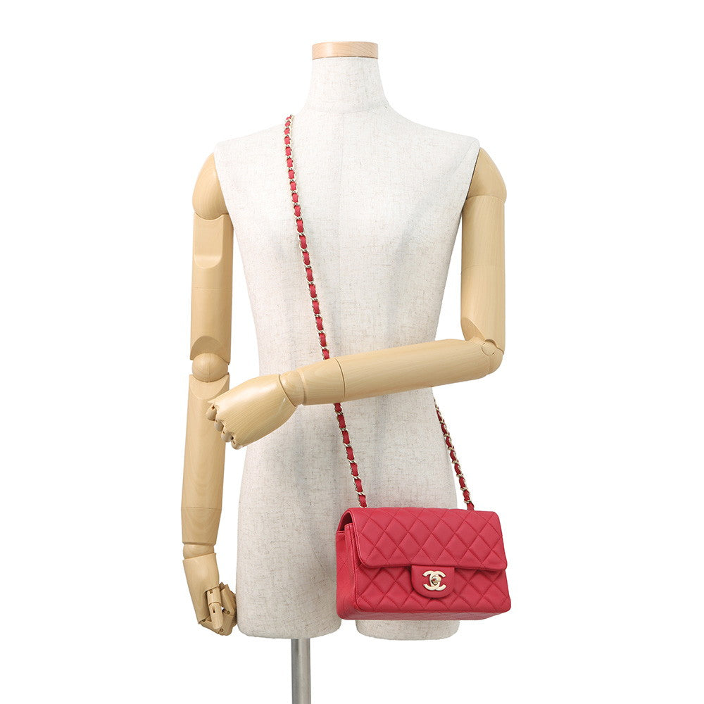 CHANEL Mini Matelasse ChainShoulder Bag PinkA69900 Lambskin Size 20