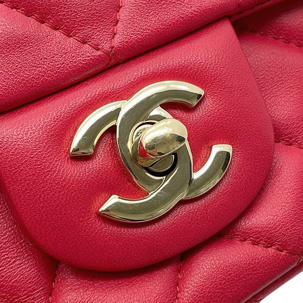 CHANEL Mini Matelasse ChainShoulder Bag PinkA69900 Lambskin Size 20
