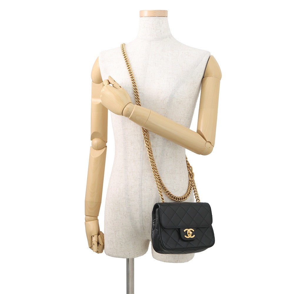 CHANEL Matelasse ChainShoulder Bag BlackAS3950 Lambskin