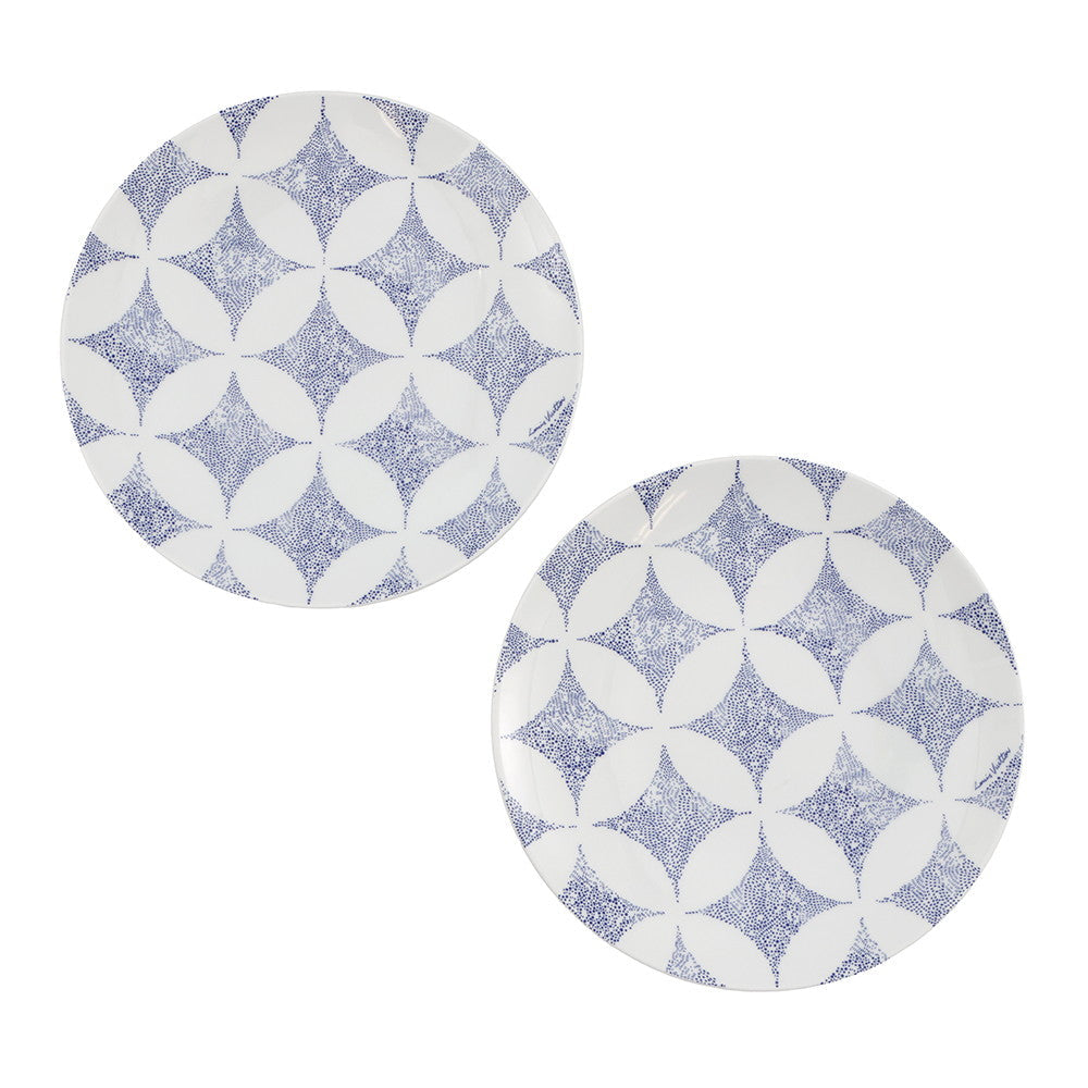 LOUIS VUITTON Constellation Set of 2 Dessert Plates White/BlueR95937 Porcelain