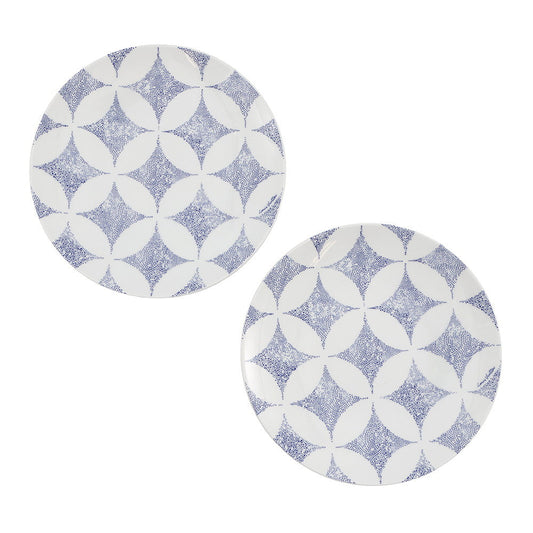 LOUIS VUITTON Constellation Set of 2 Dessert Plates White/BlueR95937 Porcelain