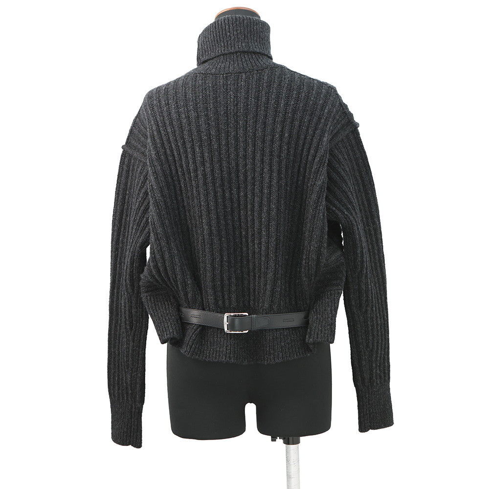 HERMES long sleeve knit Size 36 Gri Volcanic5H2627DA Wool 98% Polyurethane2%