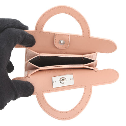 FENDI Peekaboo Selleria Card Case Pink8M0511 Calf Leather