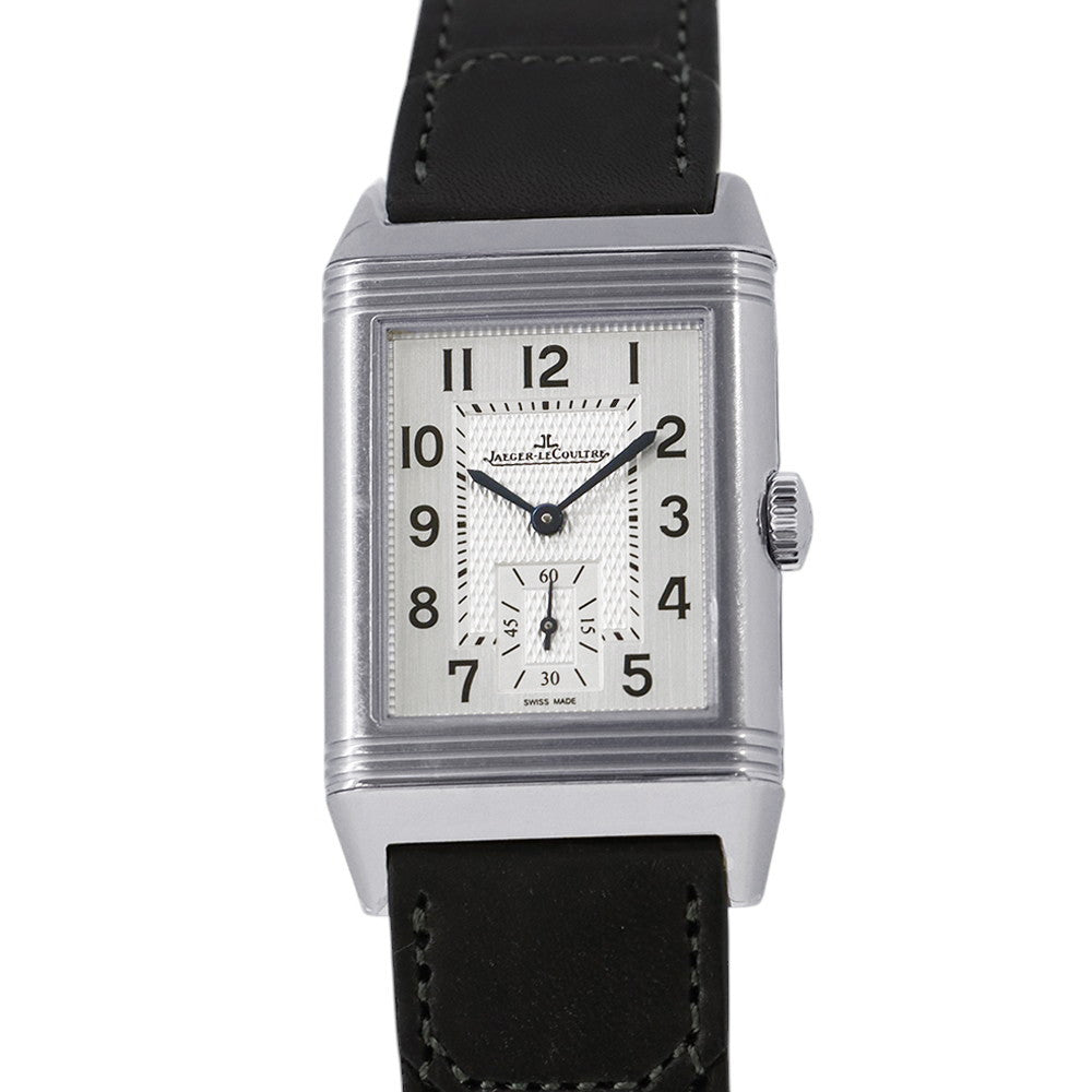 JAEGER-LE COULTRE Reverso Classic Small Seconds H45.6mmxH27.4mm Stainless Steel Leather Silver DialQ3858523