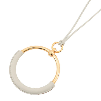 HERMES Loop Grand Necklace Beton Swift Leather Metal