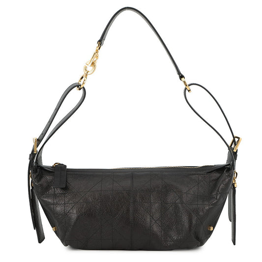 Dior Flat Macrocannage D-Journey Bag BlackM2416UNUO Calf Leather Size Small