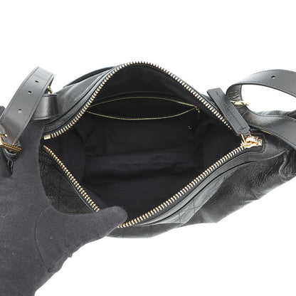 Dior Flat Macrocannage D-Journey Bag BlackM2416UNUO Calf Leather Size Small