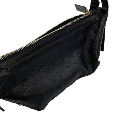 Dior Flat Macrocannage D-Journey Bag BlackM2416UNUO Calf Leather Size Small