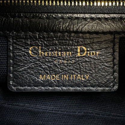 Dior Flat Macrocannage D-Journey Bag BlackM2416UNUO Calf Leather Size Small