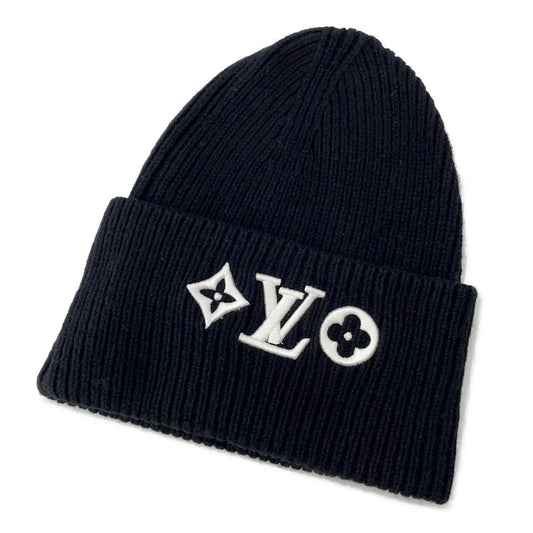 LOUIS VUITTON Beanie LVHeadline Size S NoirM77872 Wool 100%