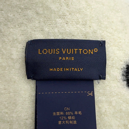 LOUIS VUITTON Scarf・Monogram Blast Knit Size S Noir/WhiteM96963 Wool 88% Nylon12%