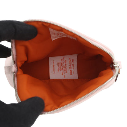 HERMES Bolide Pouch Rose pearl Canvas Leather Size Mini mini