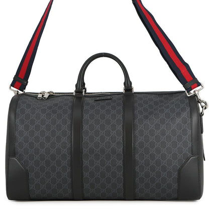 GUCCI GGBlack Carry-On Duffle Bag Black478323 GG Supreme Leather