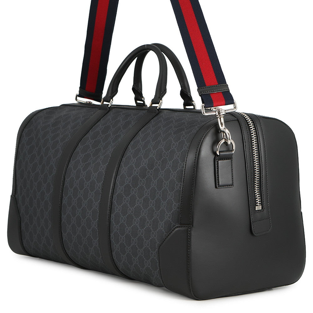 GUCCI GGBlack Carry-On Duffle Bag Black478323 GG Supreme Leather