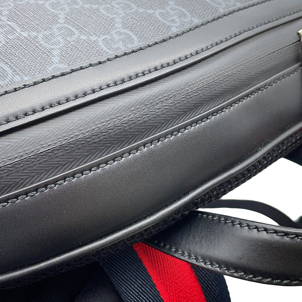 GUCCI GGBlack Backpack Black771158 GG Supreme Leather Size Medium