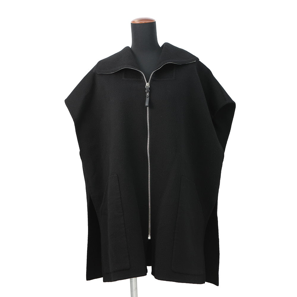 HERMES Long vest Size 40 Black2H0132DA Cashmere100%