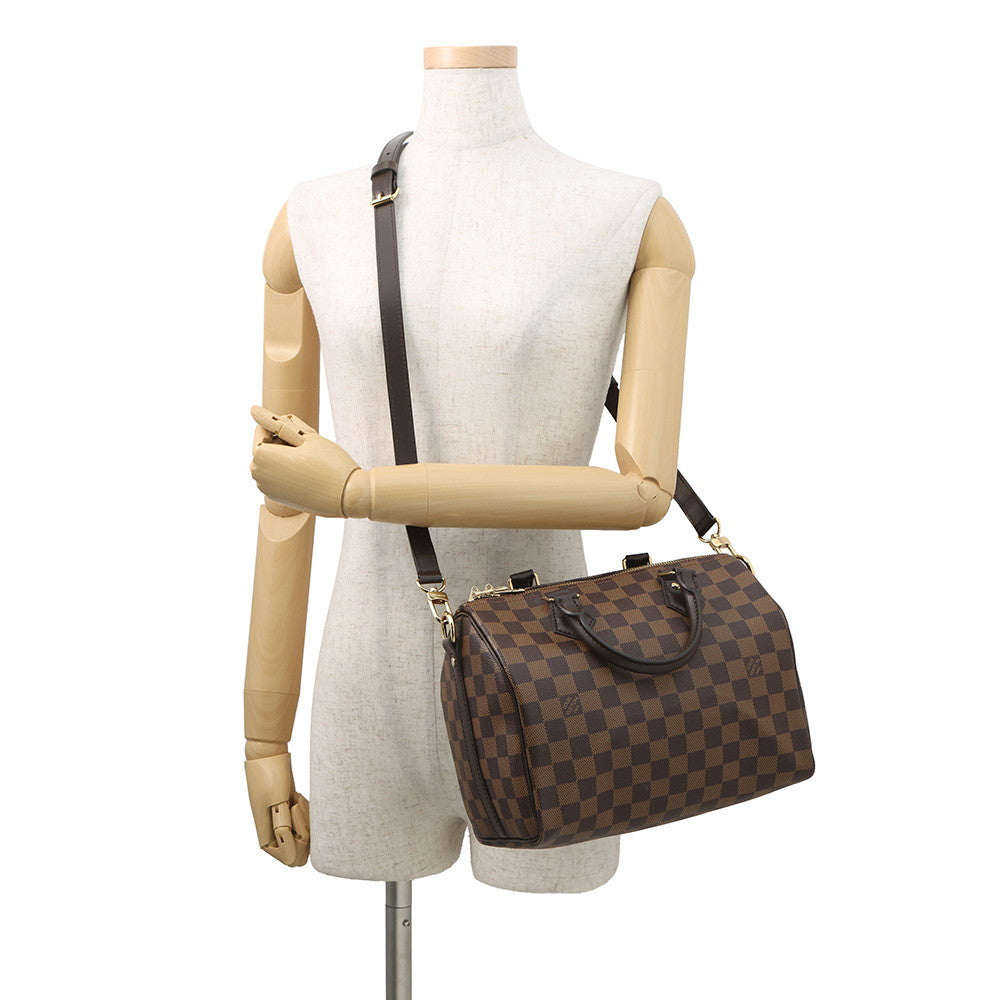 LOUIS VUITTON Speedy Bandouliere RedN40575 Damier Ebene Canvas Size 25