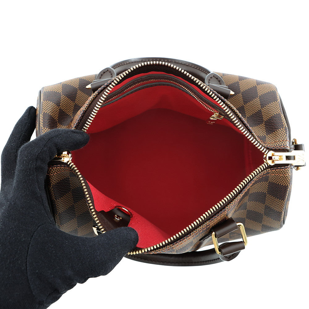LOUIS VUITTON Speedy Bandouliere RedN40575 Damier Ebene Canvas Size 25