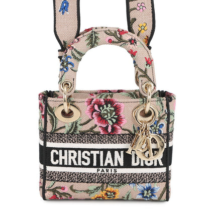 Dior Lady D-LITE 2way Bag Jasmin FlowerMulticolorM0500OEAU Canvas Size Mini