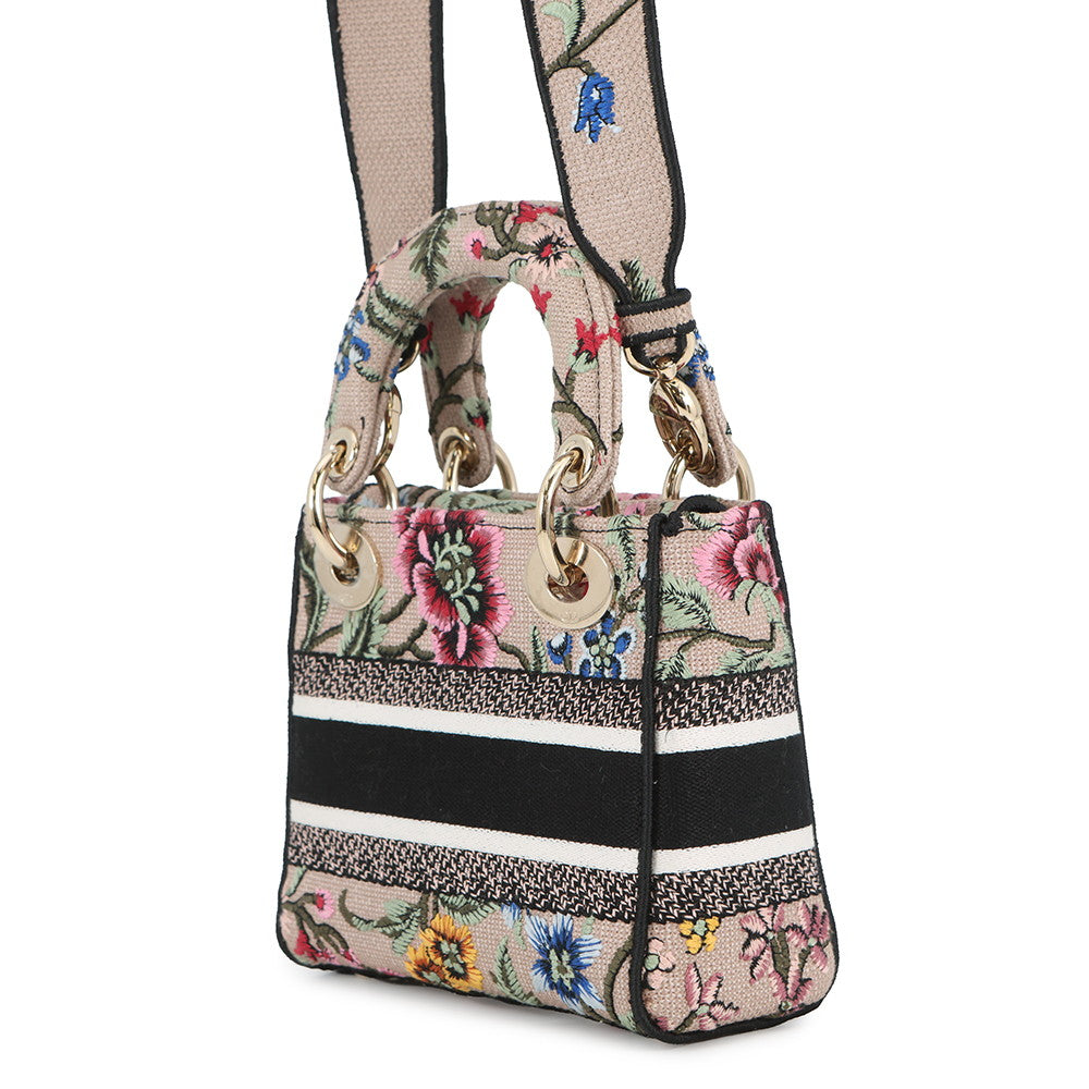 Dior Lady D-LITE 2way Bag Jasmin FlowerMulticolorM0500OEAU Canvas Size Mini