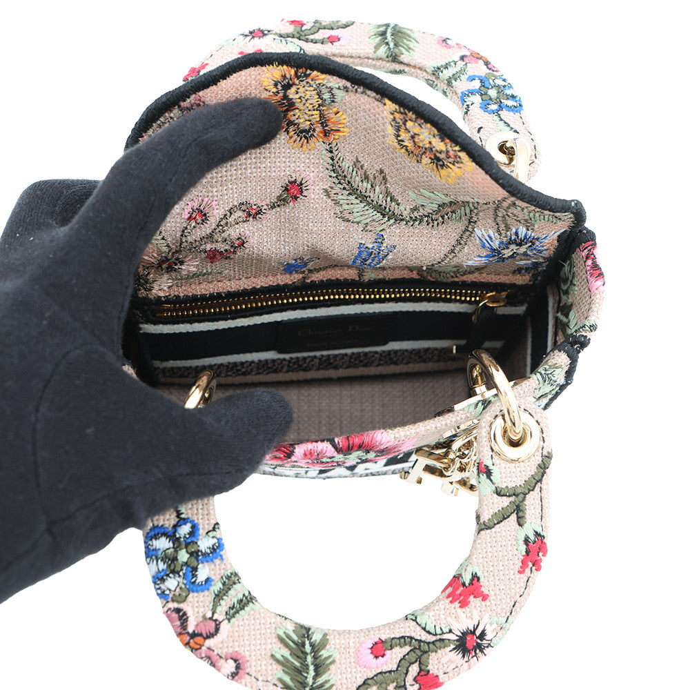 Dior Lady D-LITE 2way Bag Jasmin FlowerMulticolorM0500OEAU Canvas Size Mini