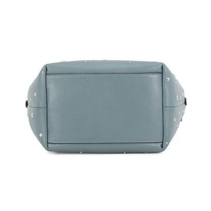 JIMMY CHOO Mini Sara Star Studded 2-Way Handbag Light Blue Leather