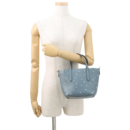 JIMMY CHOO Mini Sara Star Studded 2-Way Handbag Light Blue Leather