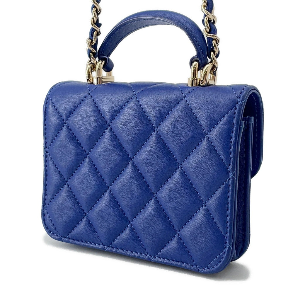 CHANEL Matelasse Shoulder Bag BlueAP2200 Lambskin Size Mini mini