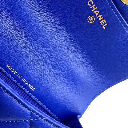 CHANEL Matelasse Shoulder Bag BlueAP2200 Lambskin Size Mini mini