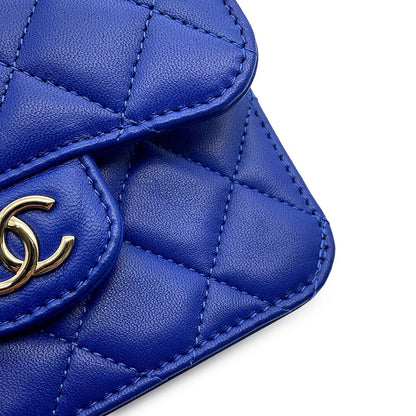 CHANEL Matelasse Shoulder Bag BlueAP2200 Lambskin Size Mini mini